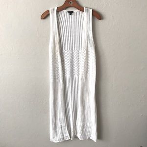 Express White Knit Sleeveless Duster Sweater - Size XS/S